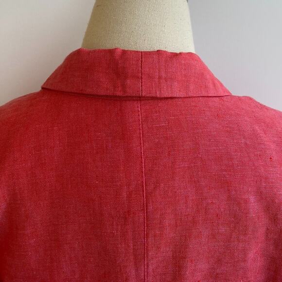 Smythe Classic Duchess Linen Blazer in Fuchsia sz 8 - Picture 8 of 12